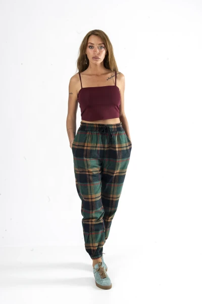 Kareli Jogger Pantolon
